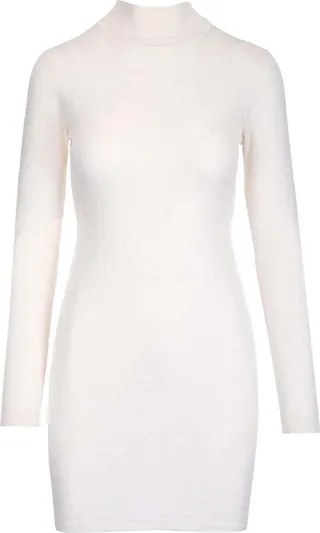 Fendi Brush Logo Ribbed Mini Dress