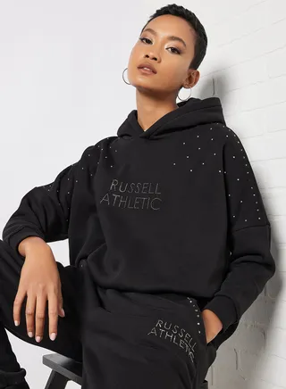 Logo Embellished Hoodie