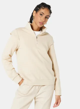 Essential Zip Placket Sweatshirt