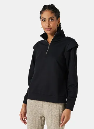 Essential Zip Placket Sweatshirt