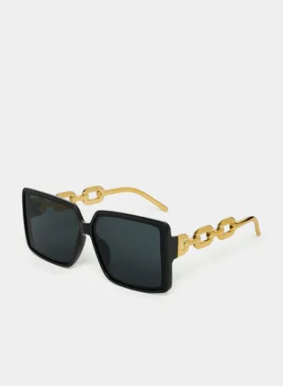 Chain Arm Square Sunglasses