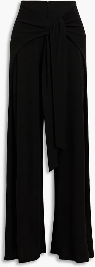 Ambrose tie-front jersey wide-leg pants