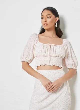 Puff Sleeve Crop Top