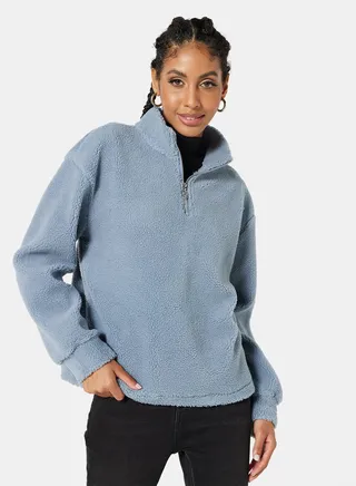 Sherpa Zip Through Sweatshirt