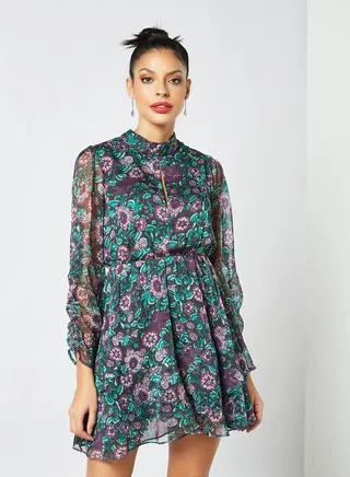 All-Over Print Mini Dress