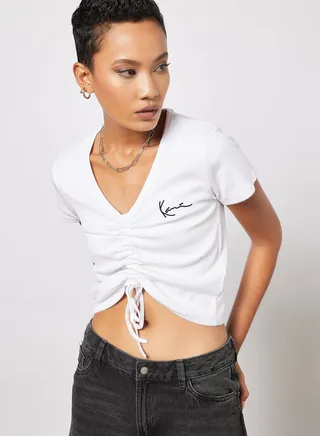 Ruched Front Crop Top