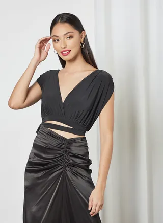 Plunge Neck Blouse