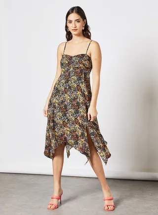 Floral Print Strappy Dress