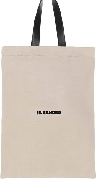 Jil Sander Logo Printed Shopper Tote Bag