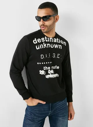 Slogan Crew Neck Sweatshirt