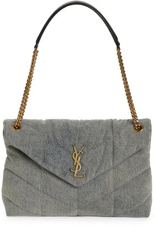 Medium Lou Quilted Denim Bag