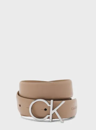 Logo Detailed Allocated Hole Buckle Belt