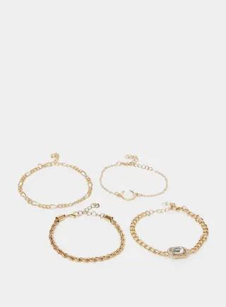 Set of 4 - Assorted Chain Bracelets
