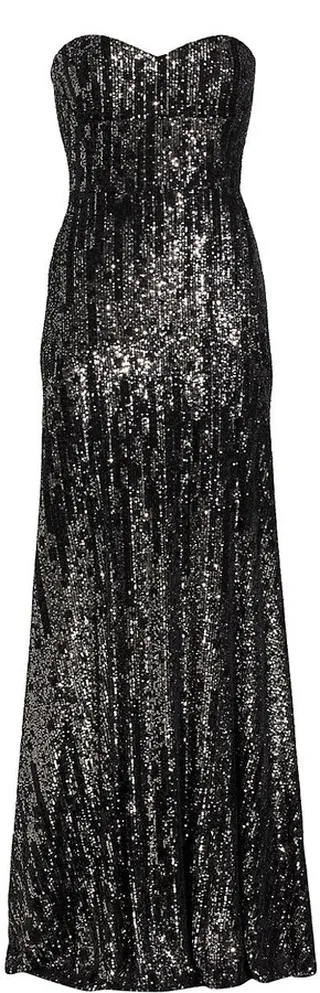 Strapless Sequined Gown