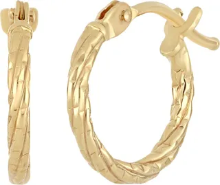 14K Gold Twisted Hoop Earrings