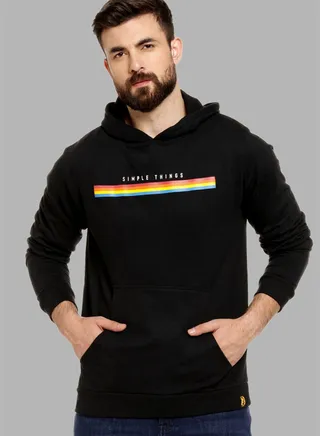 Front Pocket Printed Hoodie