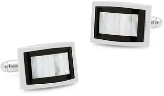 Ox & Bull Trading Co. Onyx & Pearl Cufflinks