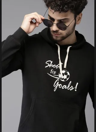 Front Pocket Printed Hoodie
