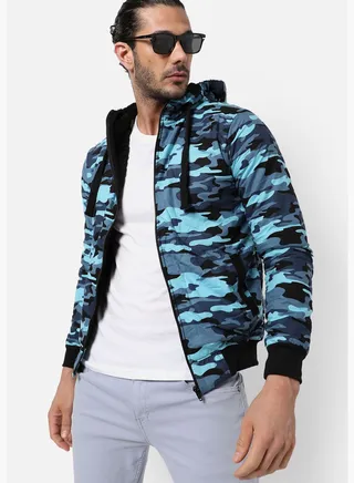Men's Camouflage Regular Fit Cotton Jacket For Winter Wear