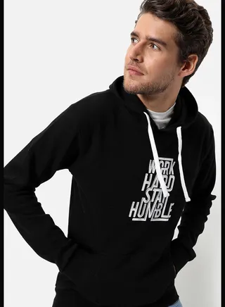 Front Pocket Printed Hoodie
