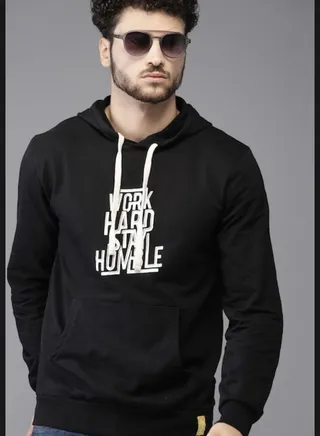 Front Pocket Printed Hoodie