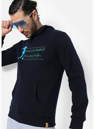 Front Pocket Printed Hoodie
