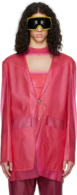 Rick Owens Pink Lido Leather Jacket