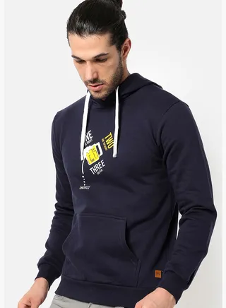Front Pocket Printed Hoodie