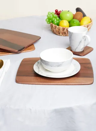 Set Of 4 Acacia Wood Placemats
