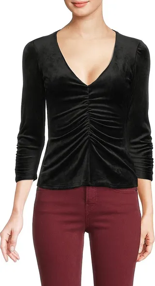 Pippa Ruched V Neck Top