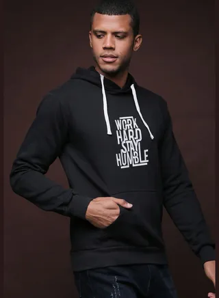 Front Pocket Printed Hoodie