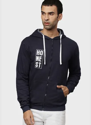 Front Pocket Printed Hoodie