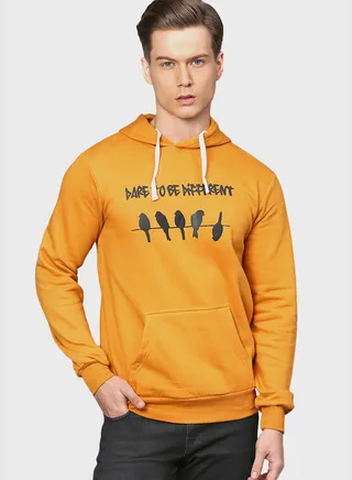 Front Pocket Printed Hoodie