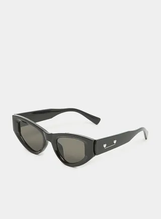 Full Rim Cat Eye Sunglasses with Temple Detail
