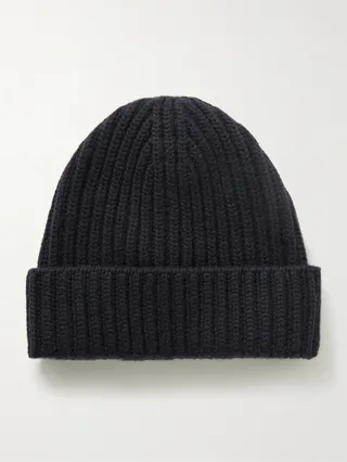 Ribbed Cashmere Beanie