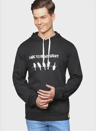 Front Pocket Printed Hoodie