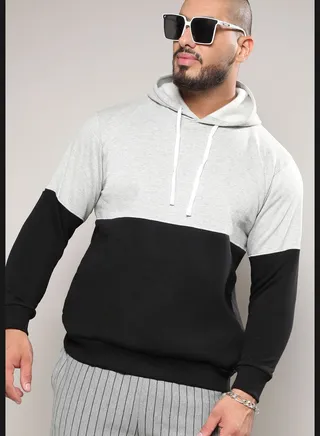 Colorblock Hooded Neck Long Sleeve Sweatshirt