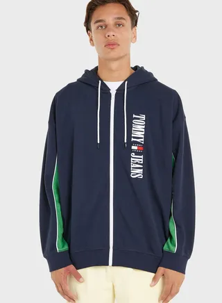 Logo Zip Through Hoodie
