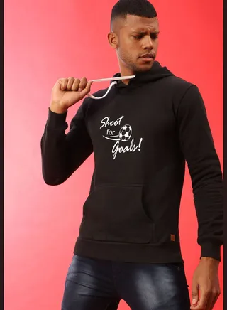Front Pocket Printed Hoodie