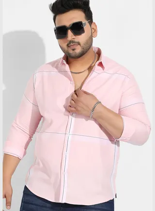 Striped Spread Collar Long Sleeve Shirt