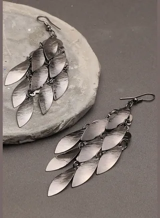 Silver Plated Designer Drop Earring