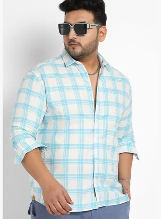 Checkered Spread Collar Long Sleeve Shirt