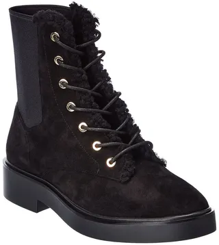 Stuart Weitzman Henley Chill Suede Combat Boot