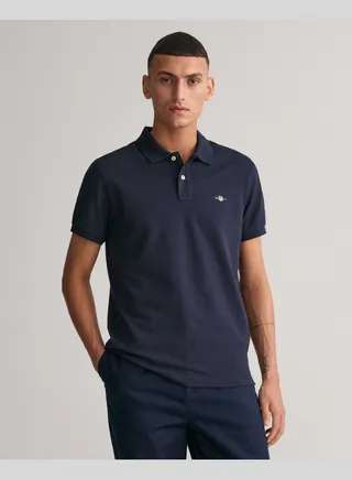 Slim Fit Shield Pique Polo Shirt