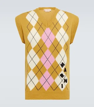 Argyle virgin wool vest