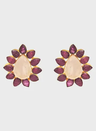 Ruby Flora Embellished Studs