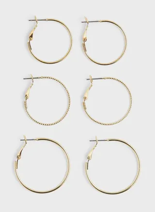 3 Pairs Hoop Earrings