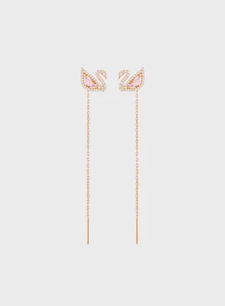 Dazzling Swan Pierced Earrings