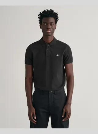 Slim Fit Shield Pique Polo Shirt