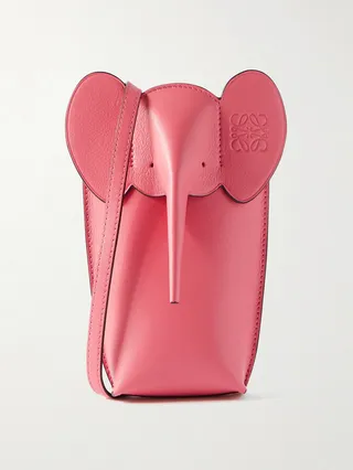 + Paula's Ibiza Logo-Debossed Leather Pouch
